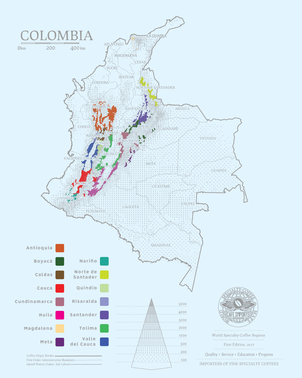 Những vùng trồng cà phê nổi bật ở Colombia