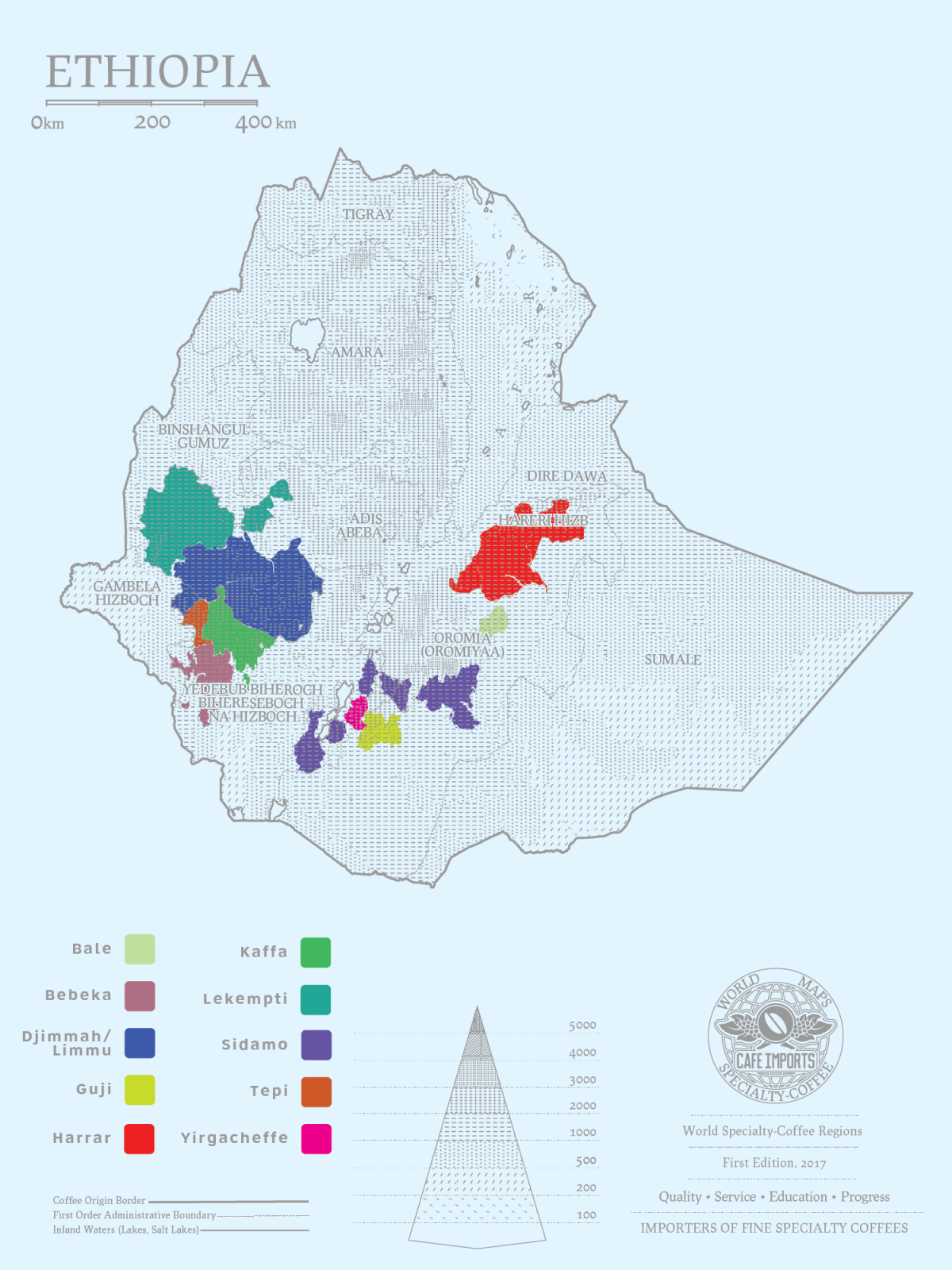 Các khu vực canh tác cà phê tại Ethiopia