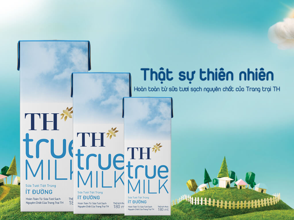 Sữa tươi TH true MILK có độ ngọt tự nhiên nên thích hợp để pha cà phê