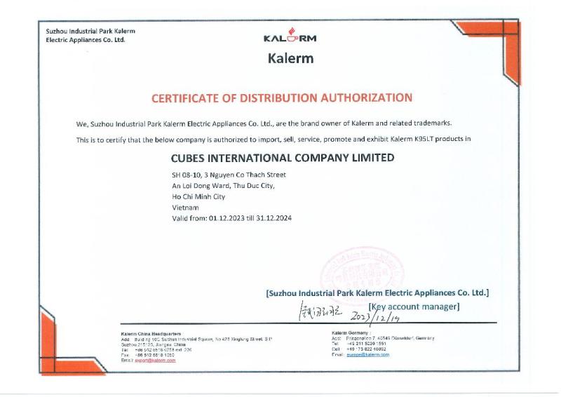 Kalerm Authorized Distribution Letter