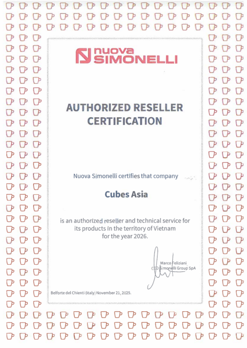 Nuova Simonelli Authorized Reseller Certification