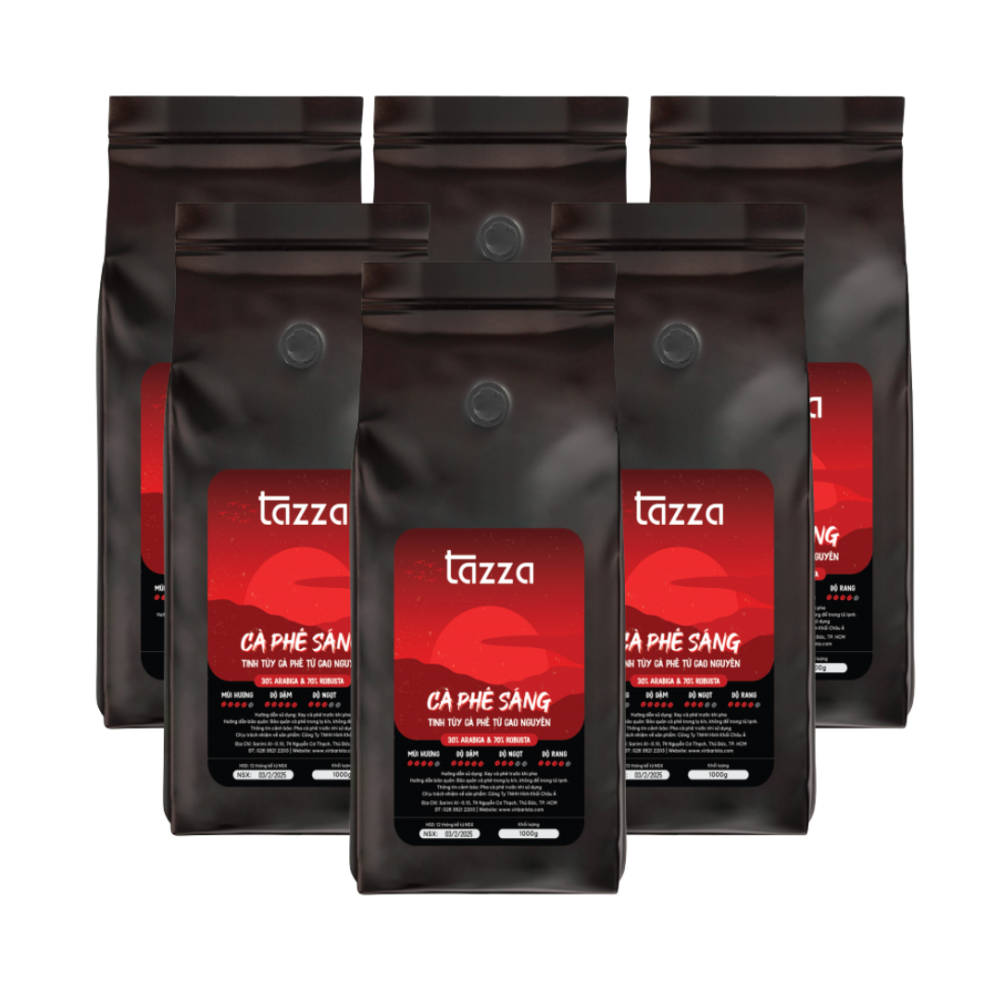 Combo 6kg Cà Phê Hạt Tazza Sáng (70%Ro & 30%Ara)