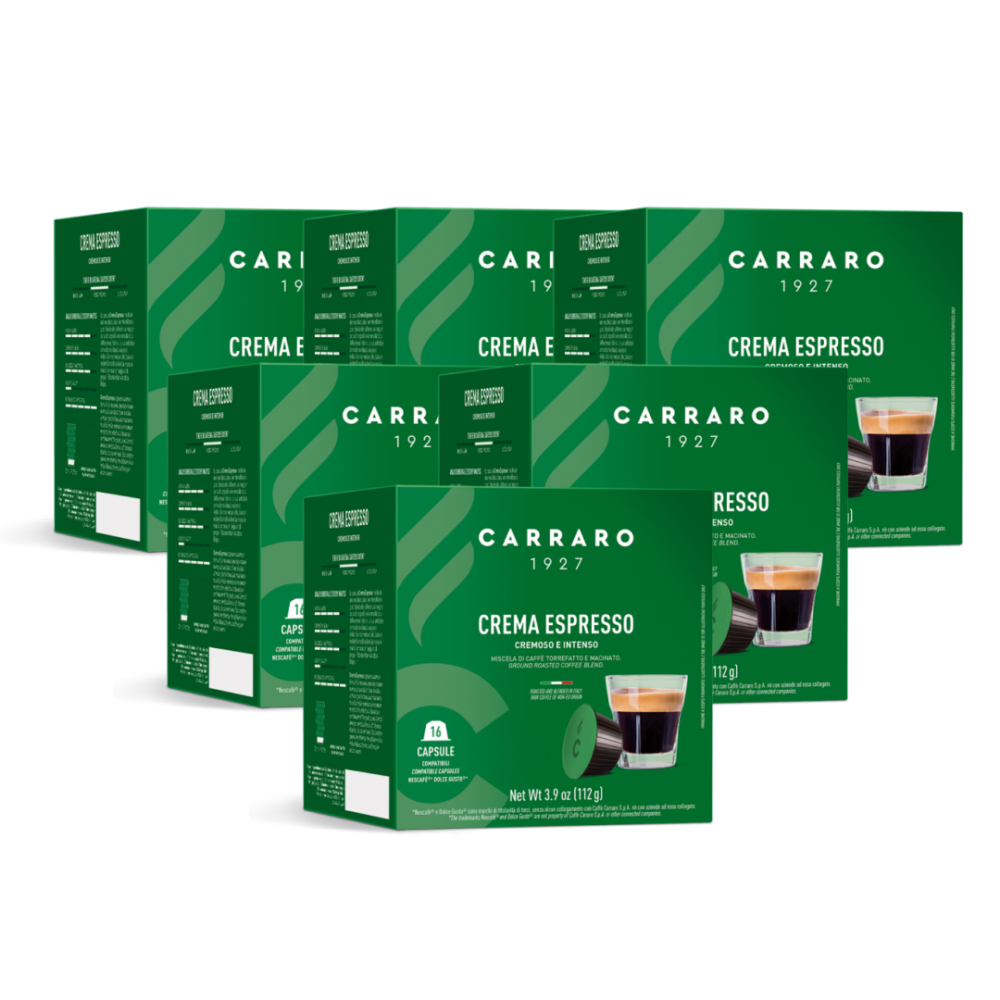 Cà phê viên nén Carraro Dolce Gusto Crema Espresso (16 viên)Combo 6