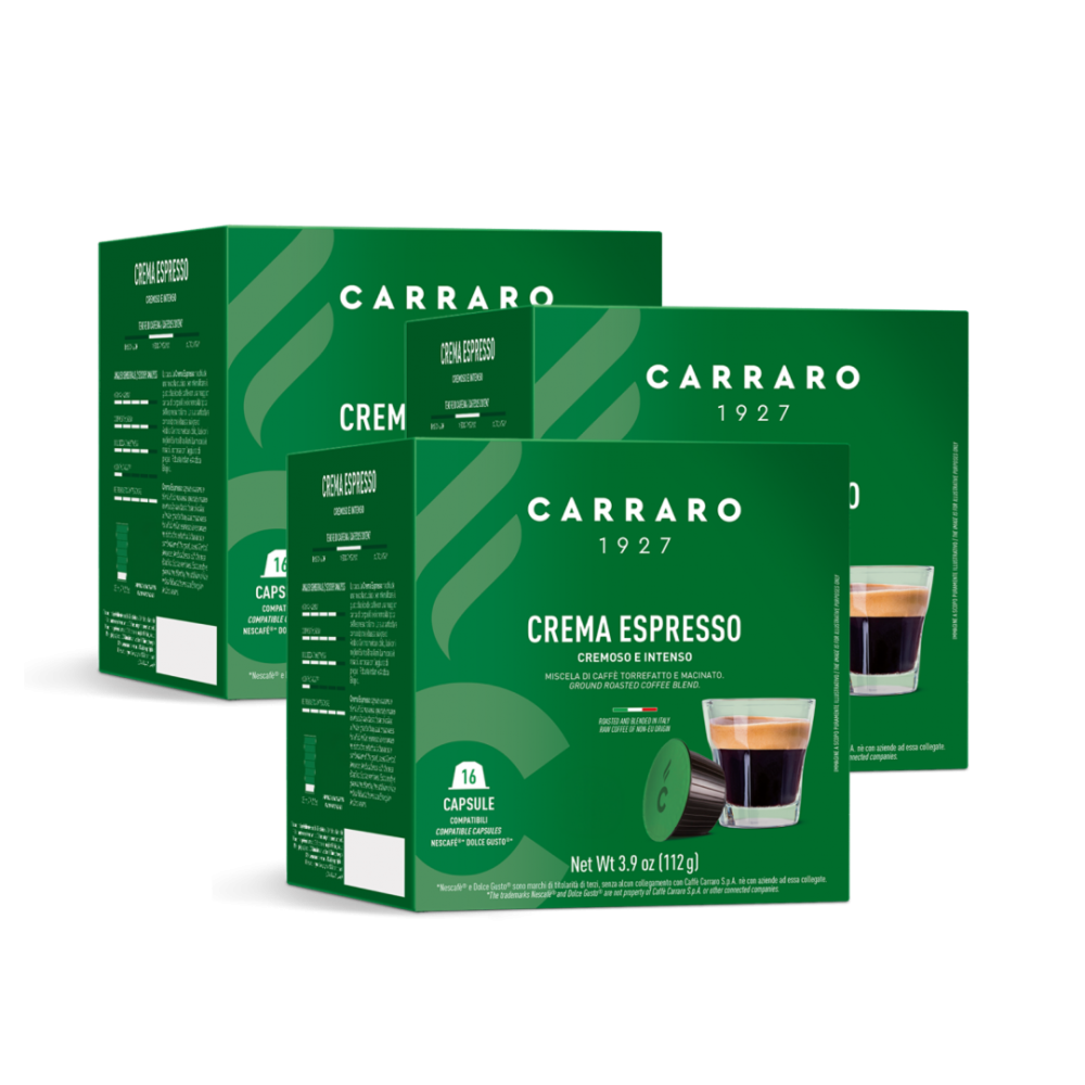 Cà phê viên nén Carraro Dolce Gusto Crema Espresso (16 viên)Combo 3