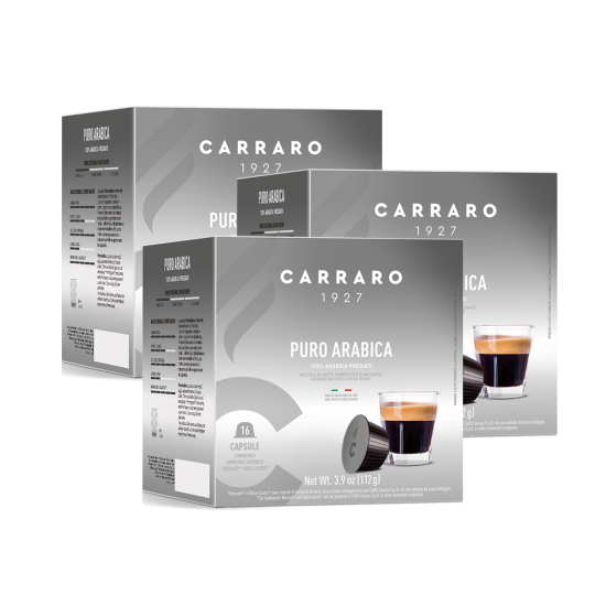 Cà phê viên nén Carraro Dolce Gusto Puro Arabica (16 viên)Combo 3