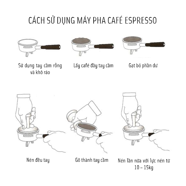 cách pha cà phê bằng máy pha cafe espresso