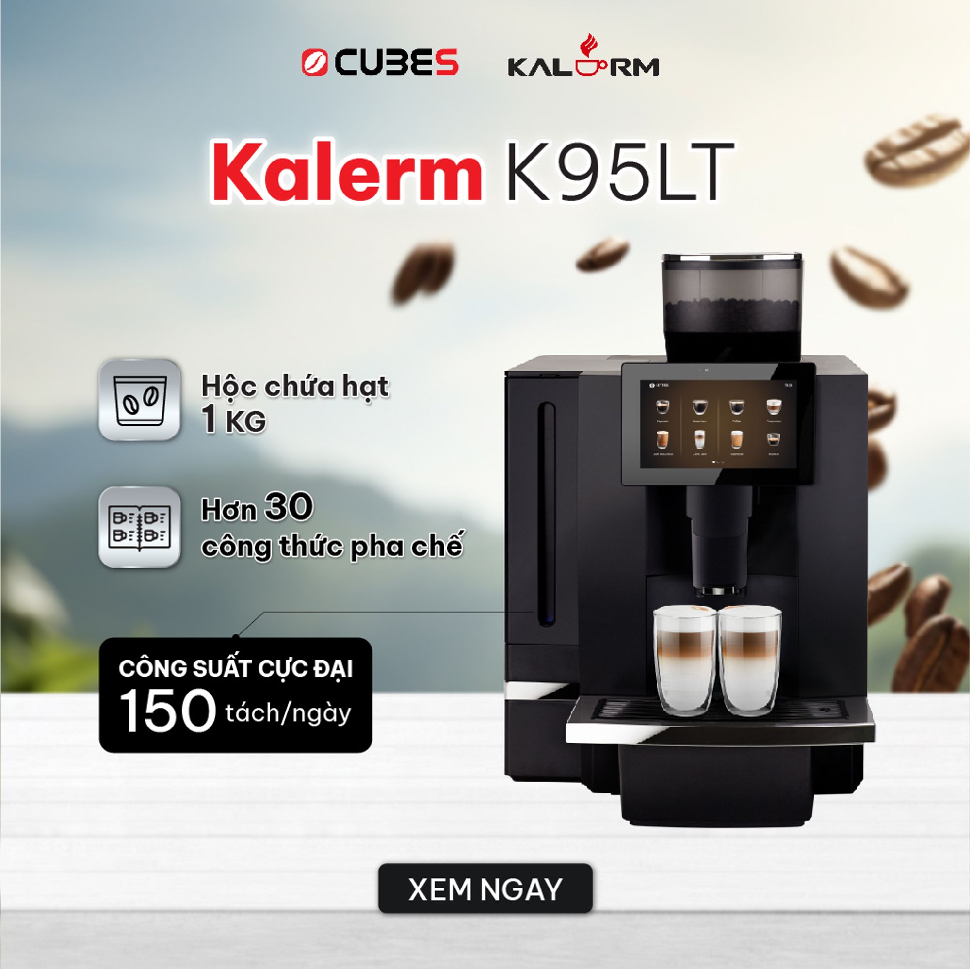 Máy pha cà phê siêu tự động Kalerm K95LT
