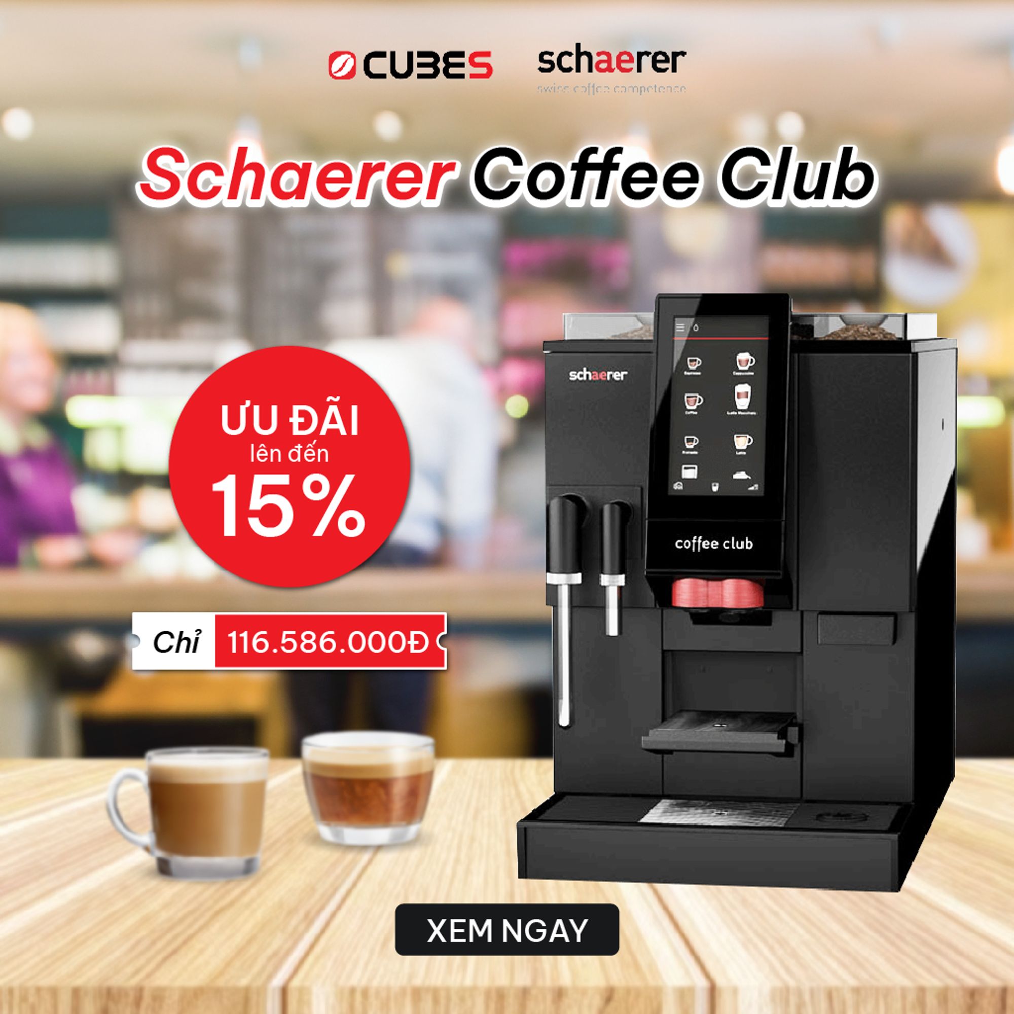 Máy pha cà phê tự động công nghiệp Scharer Coffee Club
