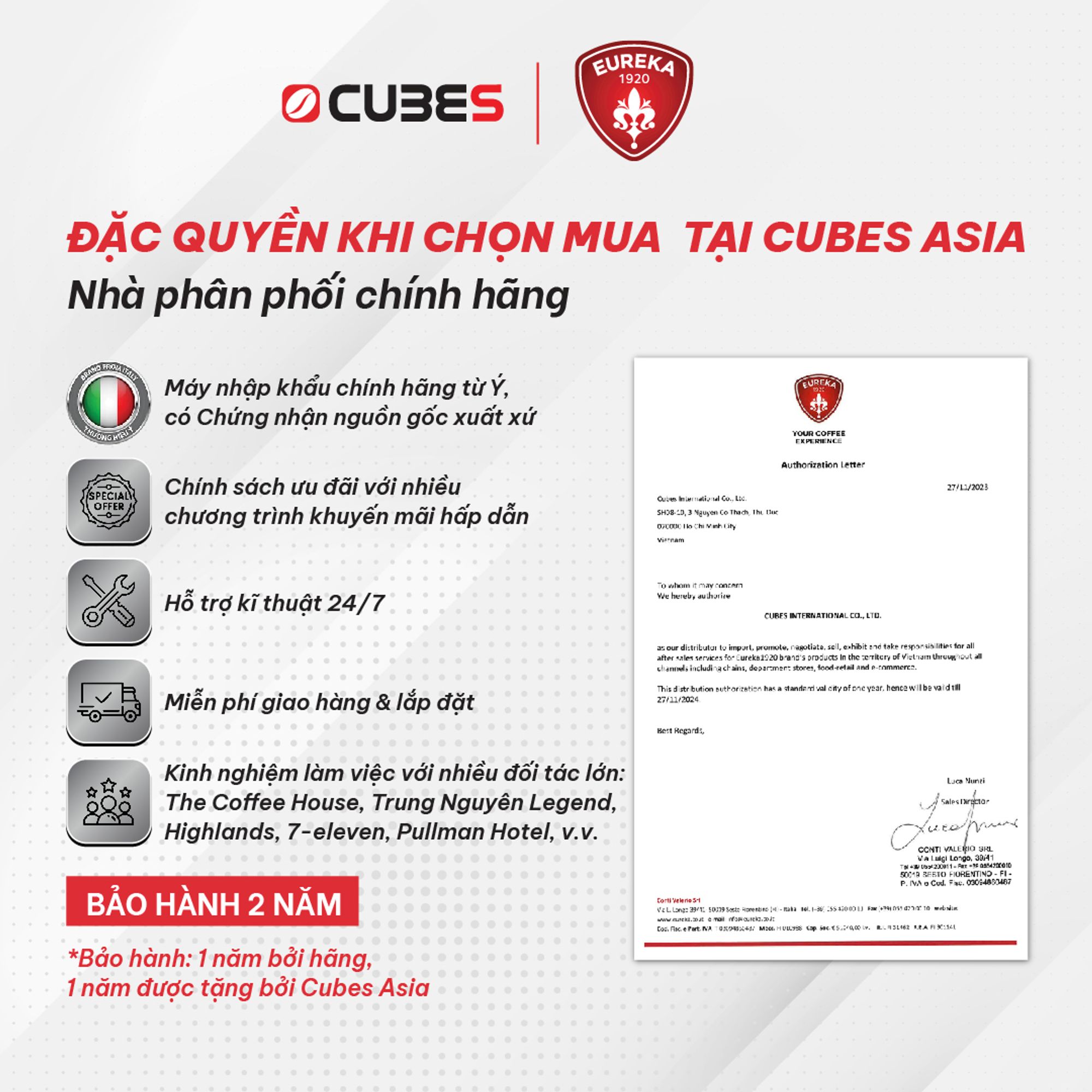 Quyền lợi khi mua máy tại Cubes Asia